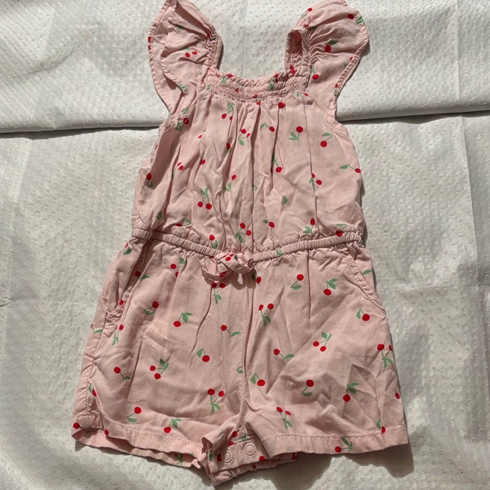 Cat & Jack Pink Romper with Cherry Design